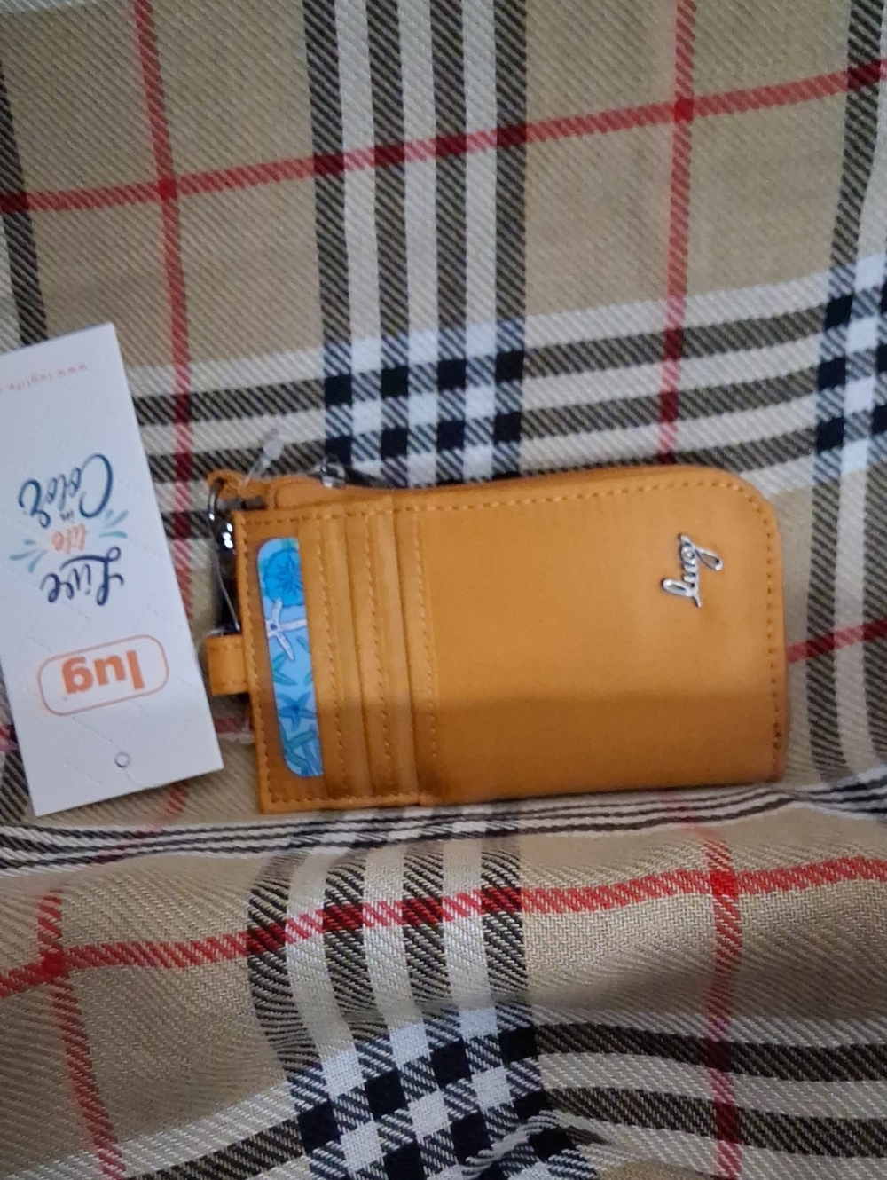 lug Mustard Yellow Zip Card Holder with Front Slots